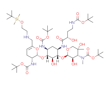 6'-tert-butyldimethylsiloxyethyl-2',3,3-tri-(tert-butoxycarbonyl)-1-[N-tert-butoxycarbonyl-4-amino-2(S )-hydroxybutyryl]sisomicin